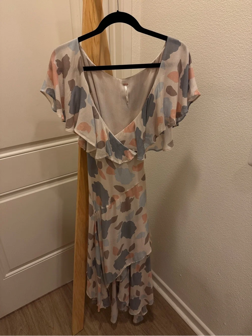 Free People— Faye Printed Ruffle Wrap Dress. XS. Originally $158